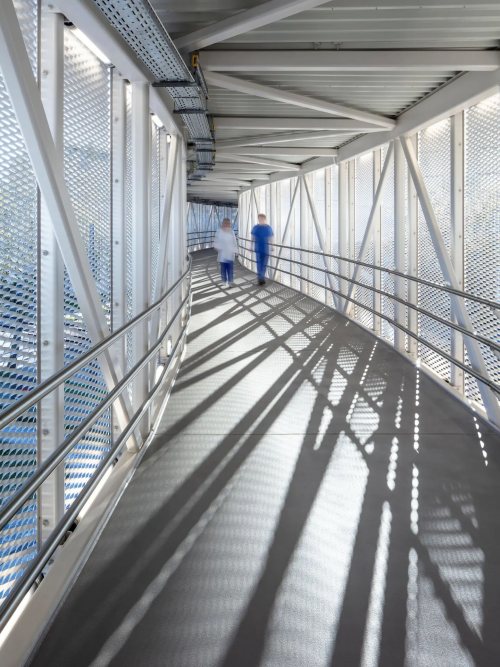 Expanded metal curtain Wall