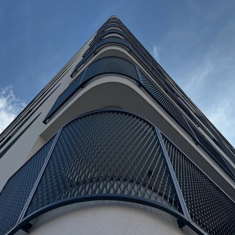 Expanded metal curtain Wall